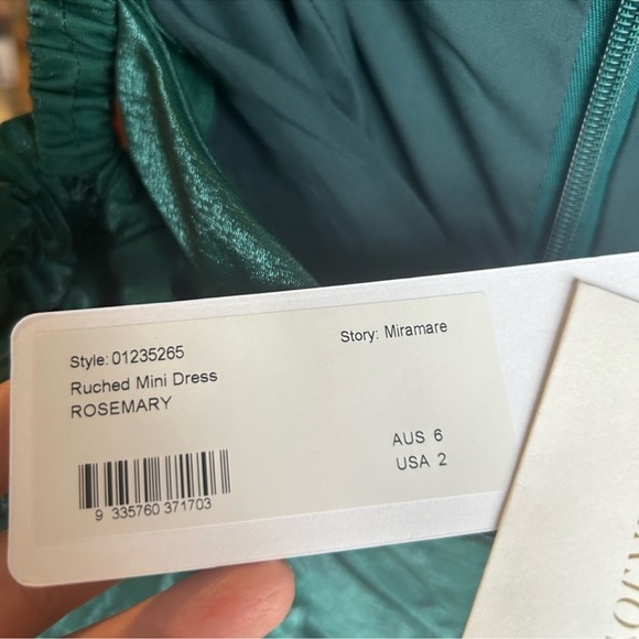 SHONA JOY x Free People Rosemary Green Ruched Miramare Mini Dress - Picture 8 of 12